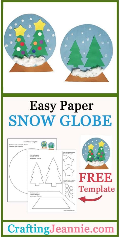 Easy Paper Snow Globe Free Template Crafting Jeannie