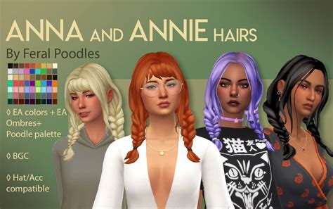 Sims 4 Anna And Annie Hairs Ts4 Maxis Match Cc Still Micat Game