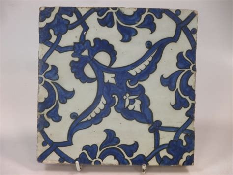 A Mid Th Century Iznik Dome Of The Rock Tile Painted In Blue On