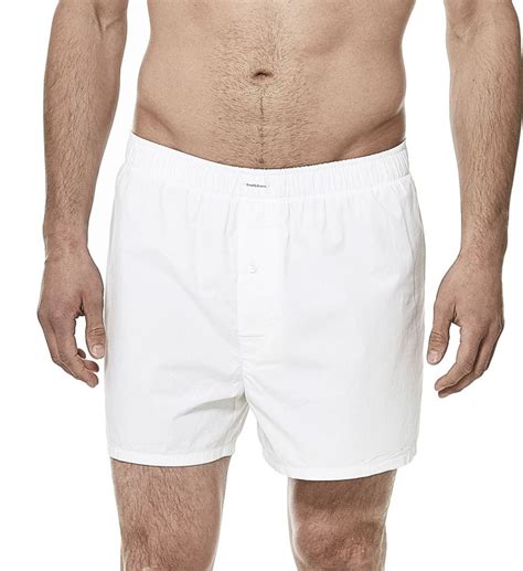 Mens Bread And Boxers 203 100 Cotton Loose Fit Boxer White L