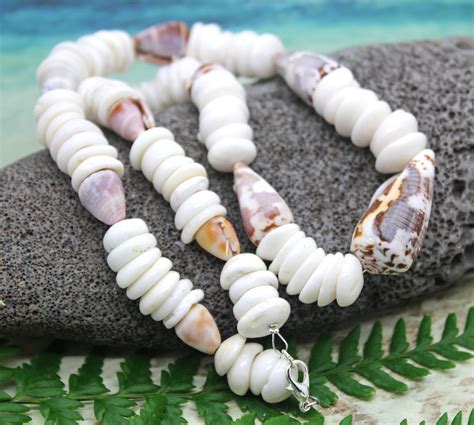 Large Puka Shell Necklace With Cone Shells Beach Wedding Etsy Ocean Inspired Jewelry Beach