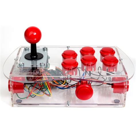 Clear BASIC Arcade Controller Kit For Raspberry Pi Cherry Red
