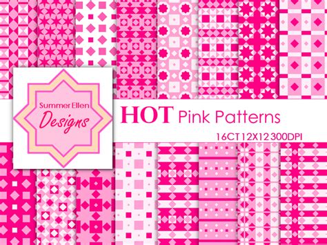 Hot Pink Digital Paper Seamless Graphic By Summerellendesigns