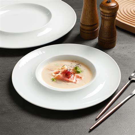 Ceramic Round Dinner Plate Restaurant Pito