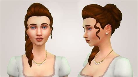 Ts4 Josephine Updo History Lovers Sims Blog Sims 4 Sims Hair