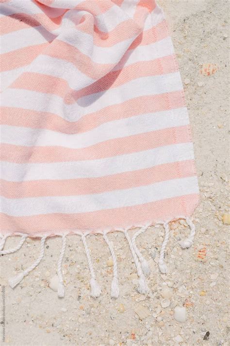 Pink Stripe Beach Towel By Stocksy Contributor Maryanne Gobble