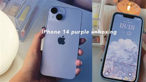 Iphone 14 Purple Unboxing 🙇🏻‍♀️🍒☁️ Moft Unboxing Youtube