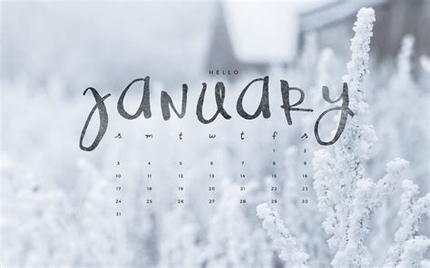 Hello January Downloadable Calendar Freebie To Live Beautifully