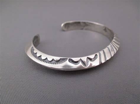Tiny Sterling Silver Cuff Bracelet By Everett And Mary Teller Navajo