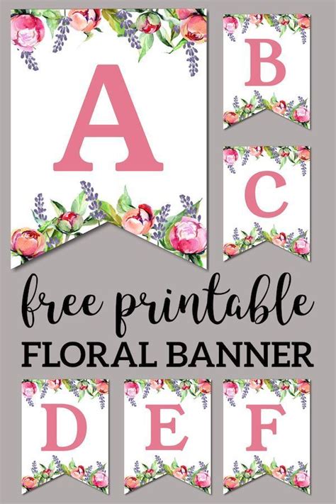 Floral Free Printable Alphabet Letters Banner Paper Trail Design