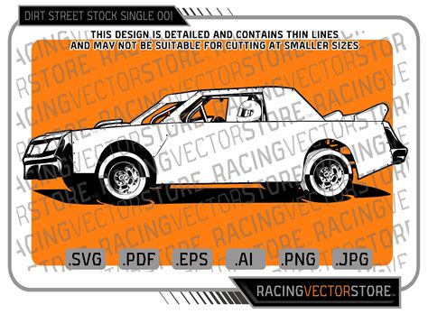 Dirt Street Stock Race Car Highly Detailed Vector Image in .svg .ai