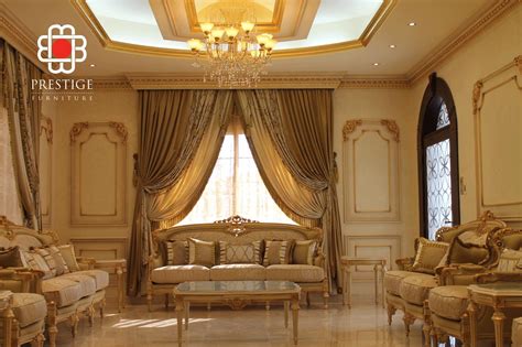 Golden Living Room Interior By Prestigefurnitures This