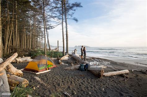 Backpacking Along A Beach High Res Stock Photo Getty Images