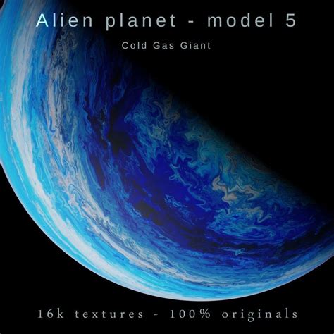3d Model Alien Planet Model 5 16k Photorealistic Cold Gas Giant Vr