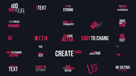 Kinetic Typography 4k Package Typography Tool Videohive 22463552
