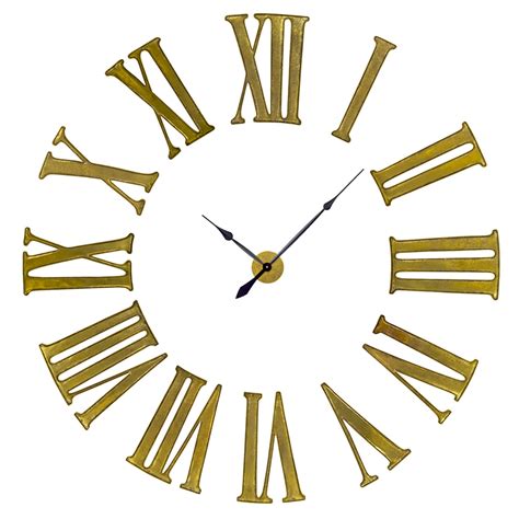 Antiqued Gold Battersea Numeral Clock Gold Numeral Wall Clock