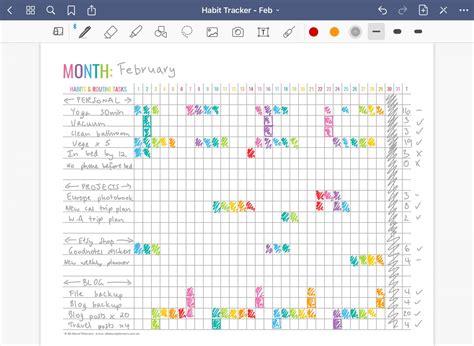 Goodnotes Habit Tracker Template Free