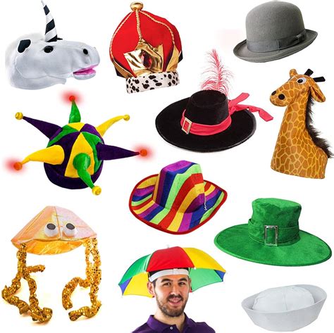 6 Assorted Dress Up Costume And Party Hats By Funny Party Hats 6 Adult Costume Hats