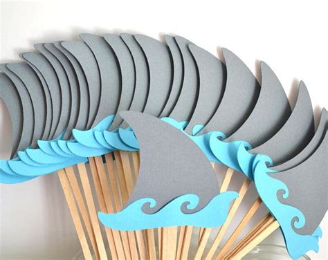 Check spelling or type a new query. Shark Cupcake Toppers / Shark Fin Party Toppers Qty 12 ...