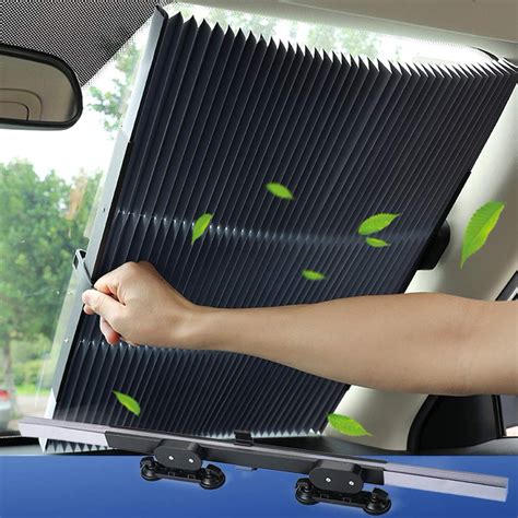 Gliving Car Windshield Sun Shaderetractable Car Sun Shade For Windshield Protect Vehicles
