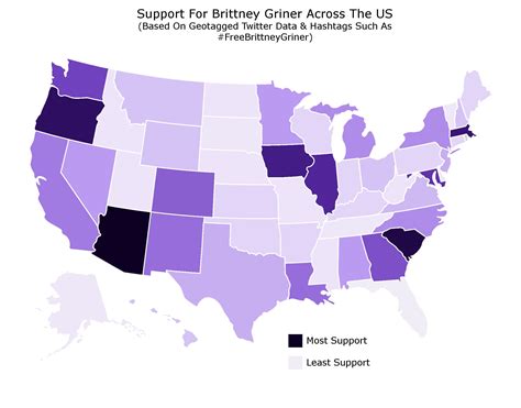 Map Shows Which States Show The Most Support For Brittney Griner As The Wnba Star Seeks Freedom