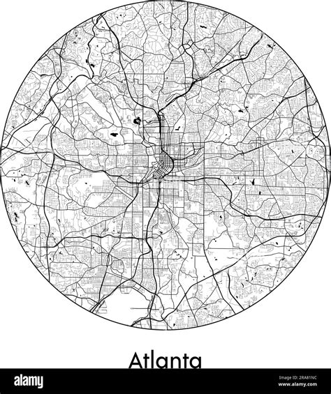 City Map Atlanta United States North America Vector Illustration Black