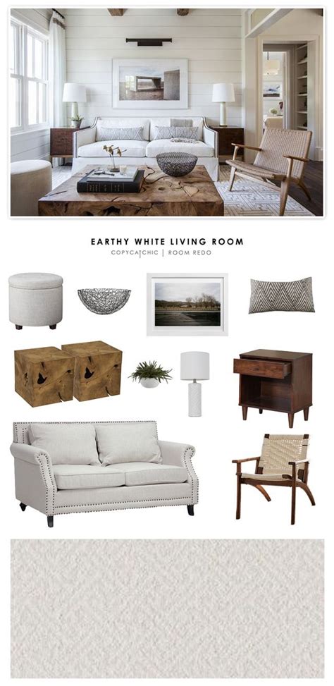 Copy Cat Chic Room Redo Earthy White Living Room Copy Cat Chic
