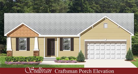 1 Red Craftsman Porch Elevation Hallmark Homes Indianas Leading