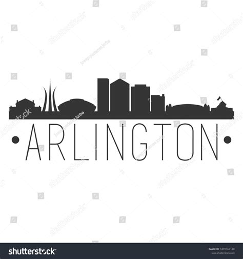 Arlington Texas City Skyline Silhouette City Stock Vector Royalty Free