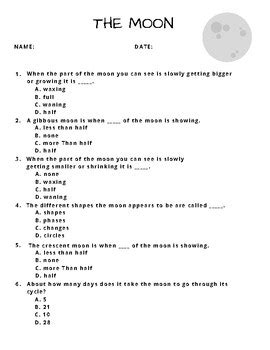 Zoe samuel 6 min quiz sewing is one of those skills that is deemed to be very. Phases of the Moon Quiz/Assessment by Mrs Juniper Marie | TpT