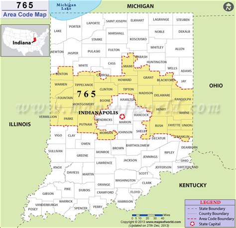 765 Area Code Map Where Is 765 Area Code In Indiana