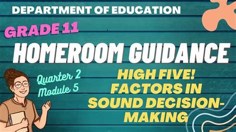 Homeroom Guidance Grade 11 Quarter 2 Module 5 High Five Factors In