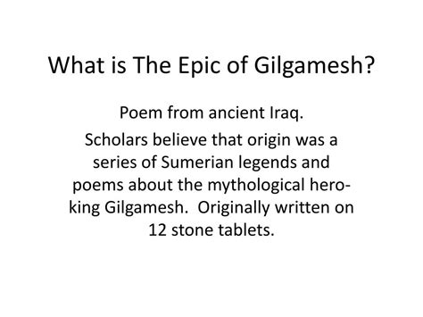 Ppt What Is The Epic Of Gilgamesh Powerpoint Presentation Free