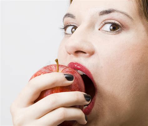 Pretty Girl Witth Healthy Apple Stock Photo Image Of Girl Eating