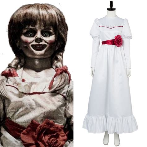 Annabelle Scary Halloween Doll Cosplay Costume Dress For Girls Women