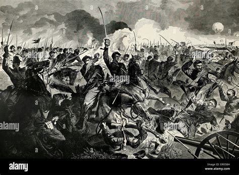 A Cavalry Charge During The Usa Civil War Stock Photo Alamy