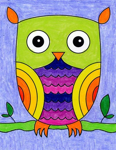 Owl Drawing Easy Color Taneka Briseno
