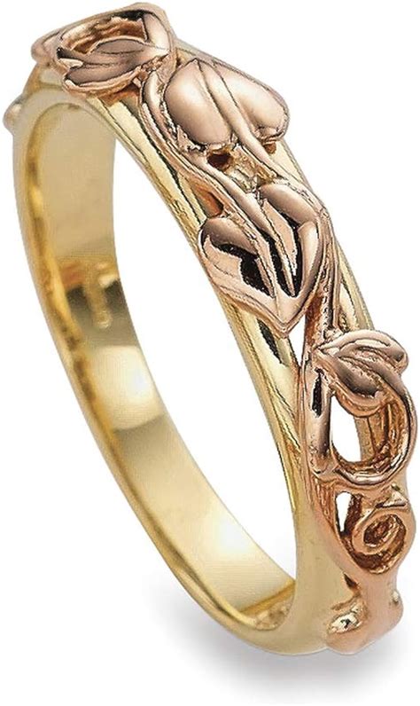 Clogau Gold Ladies Ivy Leaf Design 9 Ct Yellow And Rose Gold Ring