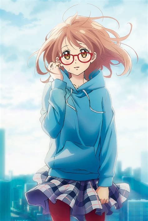 Download 950x1534 Wallpaper Cute Anime Girl Glasses Mirai Kuriyama Kyoukai No Kanata Iphone