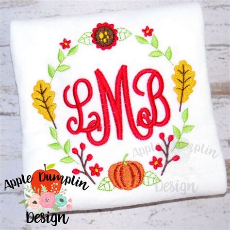 pumpkin wreath machine embroidery design fall wreath etsy