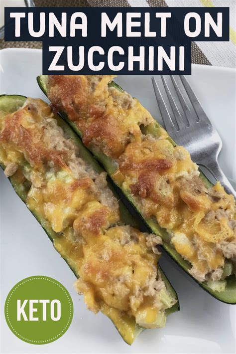 Bake the cheese slices, until fully melted, approx. Keto tuna melt on zucchini is a low carb go to lunch for ...