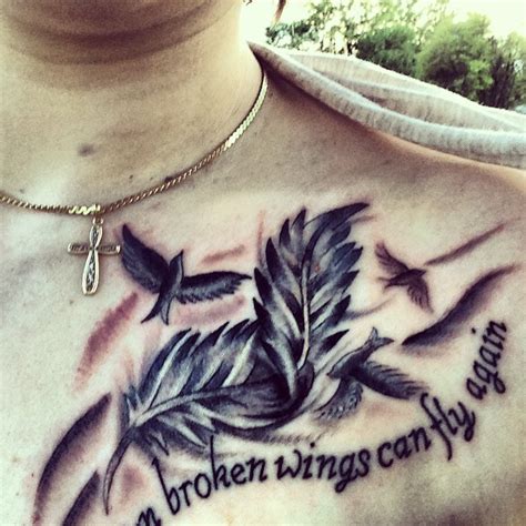 even broken wings can fly again tattoo wing tattoo feather tattoo broken wings chain necklace