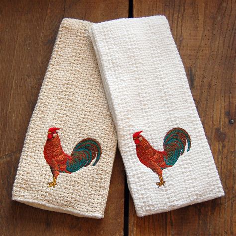 24″x15″ Cotton Kitchen Towel With Decorative Embroidery