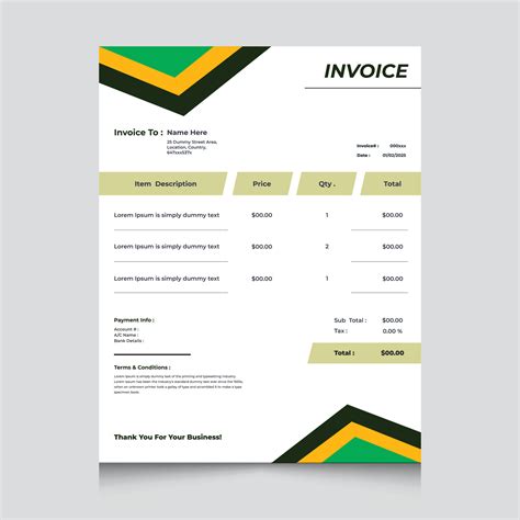 Colorful Editable Business Invoice Or Letterhead Template Print Ready