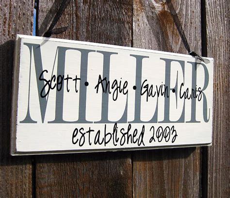 Love the look of rustic signs and not yet ready to decorate with the mass producing quazi rustic looking offerings at your wall signs look best when they are handmade and you diy them, so we went and. Personalized Family Wood Sign Home Decor by SaidInStoneOnline