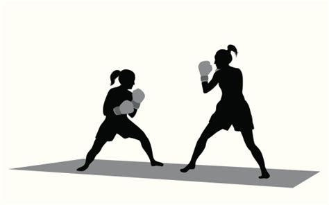 Girls Boxing Vector Silhouette Stock Illustration Download Image Now