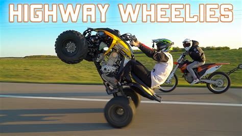 | guys in todays vlog we are teaching my million dollar mentor how to wheelie a quad for the first time ! CRAZY QUAD WHEELIE ON HIGHWAY!! - YouTube