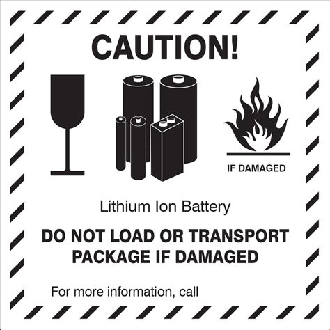 Caution Lithium Battery Postage Transport Shipping Labels X Business