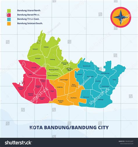 Mapa Ilustrativo Vectorial De Bandung Jawa Vector De Stock Libre De