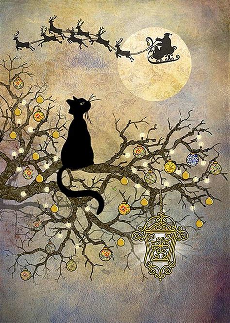 Jane Crowther — Moon Cat 650x912 Christmas Cats Bug Art Cat Art